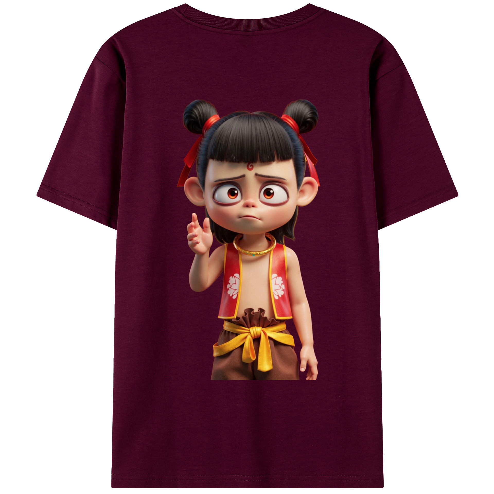 （画像用） Ne Zha 2 ナタ 魔童の大暴れ レディース半袖Tシャツ(バックプリント)